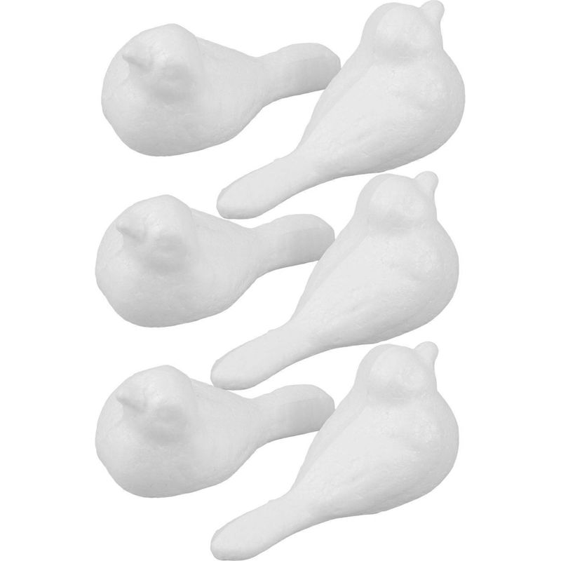 Set Mit 6 Schaumstoff-vogelfiguren Für Den Garten Zum Selbstzusammenbauen.