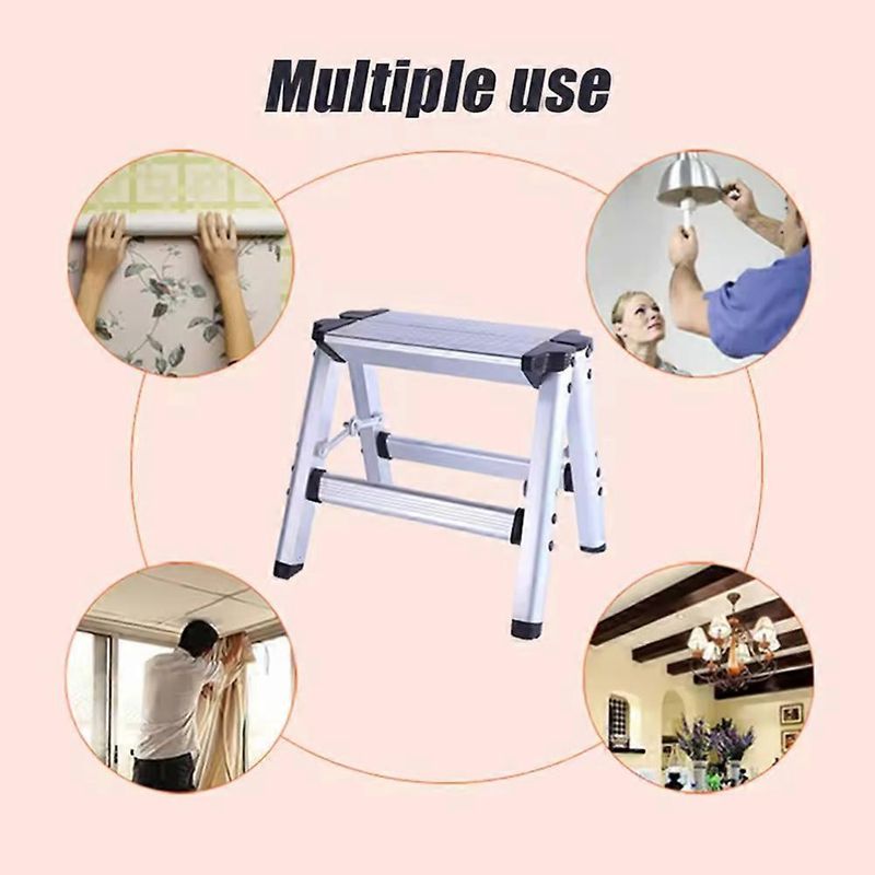 Klappbarer 1-stufiger Hocker, Chevron-leiter Aus Aluminiumlegierung, Dicker Tritthocker, Tragbarer Hocker Für Zuhause, Camping Und Outdoor-aktivitäten.