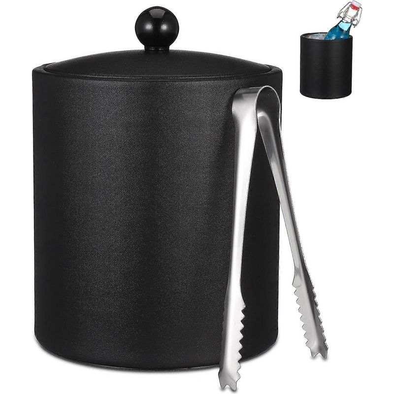 Dickwandiger Eisbehälter Aus Edelstahl, Weinkühler Mit Zange (1 Stück).
