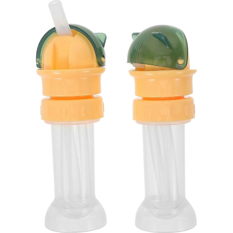 Set Mit 2 Auslaufsicheren Wasserflaschenverschlüssen Mit Integriertem Strohhalm.