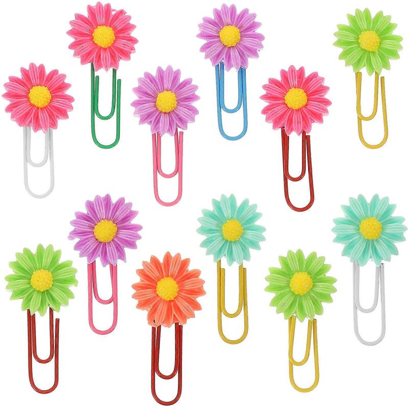 Set Mit 12 Blumenförmigen Büroklammern, Hübschen Büroklammern, Lesezeichen, Kleinen Büroklammern