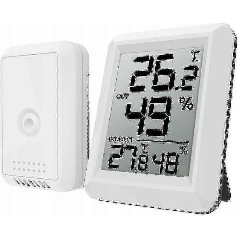Kabelloses Thermometer-hygrometer Für Den Innen- Und Außenbereich, Weiß