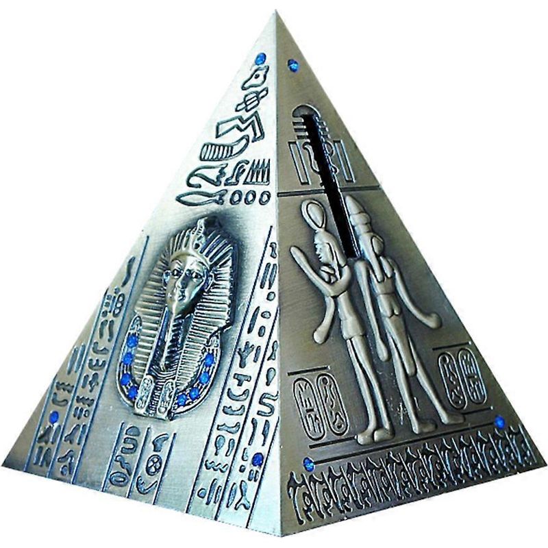 Ägyptische Pyramiden-spardose Aus Galvanisiertem Metall, Kreative Spardose, Schreibtischdekoration (mittelgroß, Zufällige Farbe)
