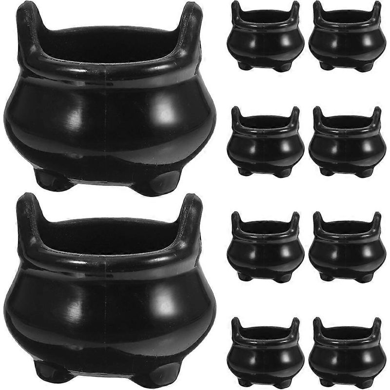 Set Mit 12 Mini-dekorationskesseln Für Halloween, Geeignet Für Puppenhäuser Oder Mikrolandschaften.