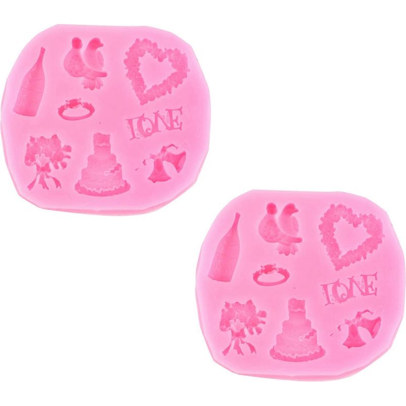 2er-set Silikonformen Für Fondant, Schokolade Und Torten Für Hochzeiten, Diy