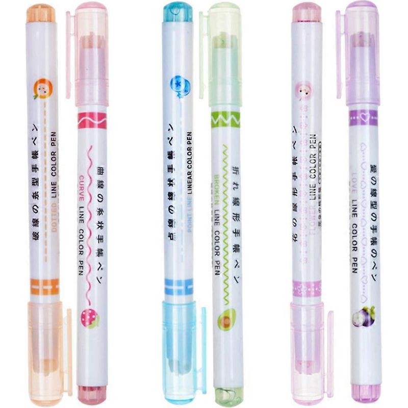 Set Mit 6 Farbigen Textmarkern Für Den Täglichen Gebrauch, Lesemarker Für Schüler. Schulbedarf.