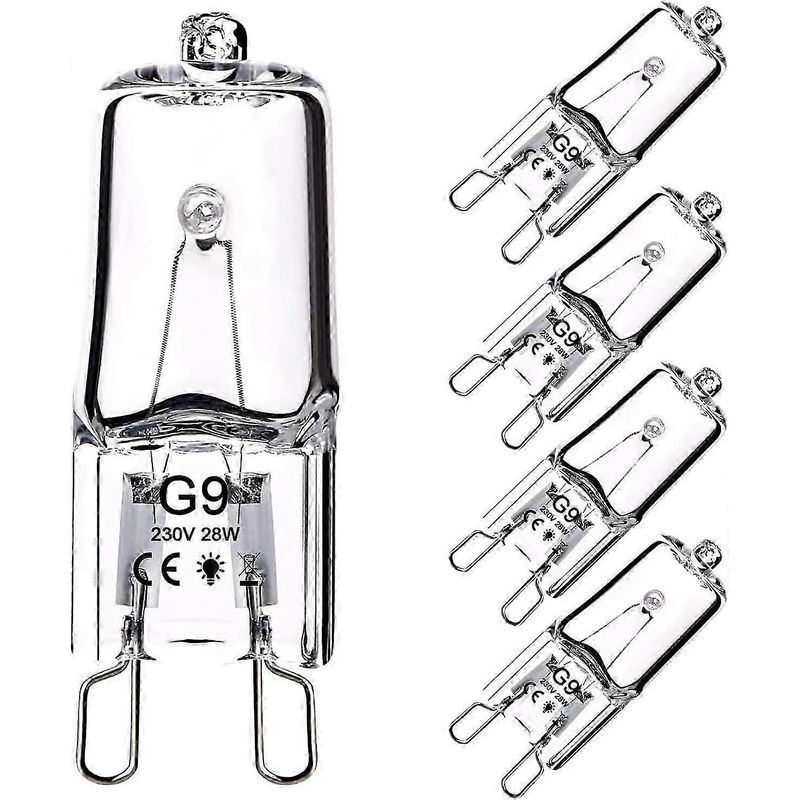 G9 Halogenlampen, 5er-pack, 28 W, 230 V, 370 Lm, Warmweißes Licht 2800 K, Für Küche, Wohnzimmer Und Schlafzimmer (5er-pack)