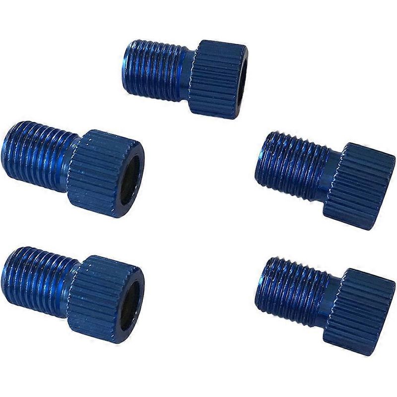 Set Mit 5 Aluminium-presta-auf-schrader-adaptern Für Auto, Fahrrad, Fahrradschlauch, Kompressor (blau)