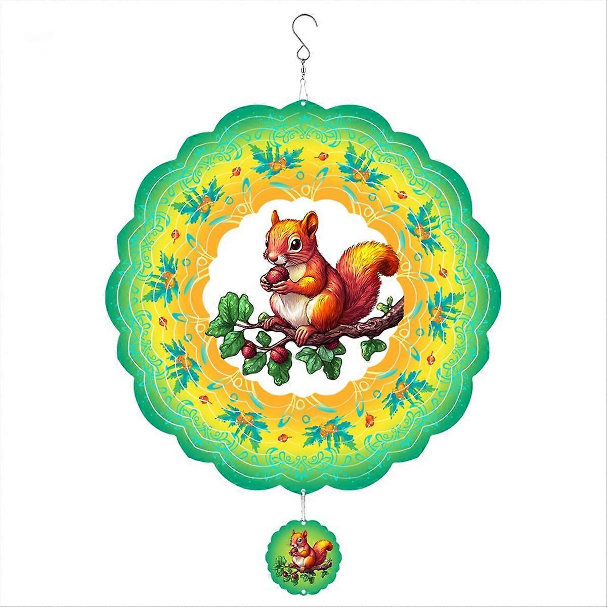 Windspiel Für Den Außenbereich, Gelb-grünes Eichhörnchen-mandala-design, Für Die Dekoration Im Innen- Und Außenbereich