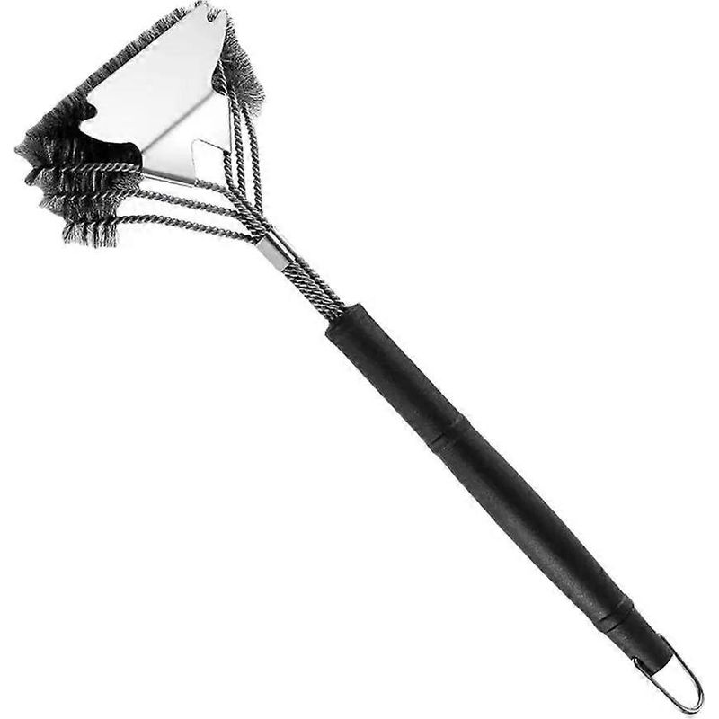 Ergonomische Und Sichere Grillbürste Aus Edelstahl Zur Reinigung Von Porzellan Im Außenbereich. Rutschfest.