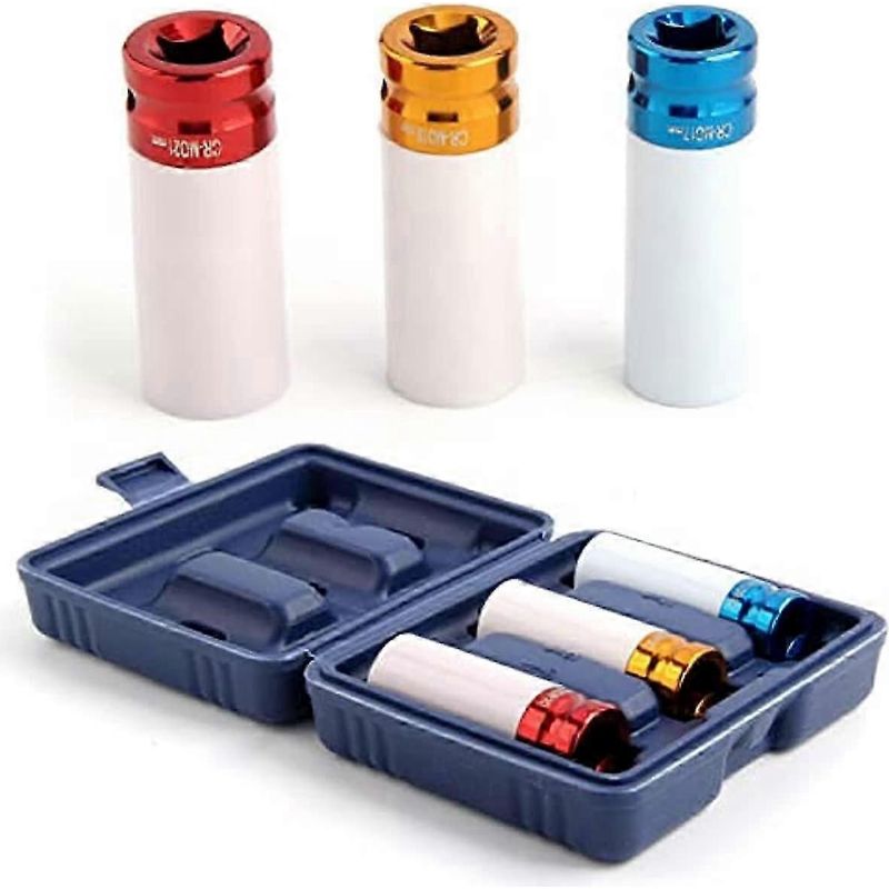 3-teiliges Set Für Leichtmetallradmuttern, Schlagschrauber, Schutzeinsätze Für 17-, 19- Und 21-mm-muttern