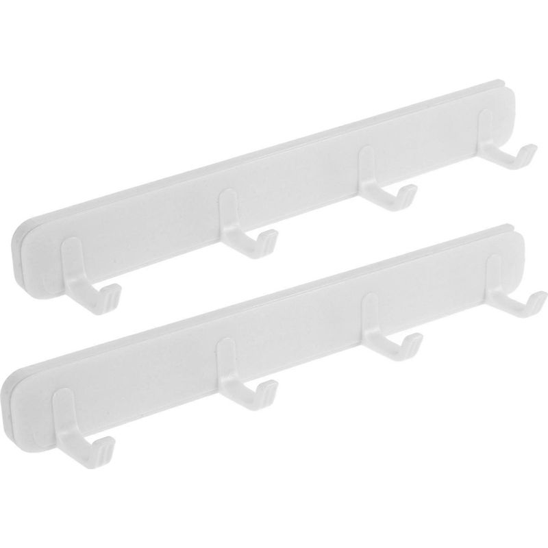 Set Aus 2 Selbstklebenden Besteckhaltern Zur Befestigung Unter Einem Möbelstück Oder Einem Schreibtisch, Mit Haken Und Gleitschiene.