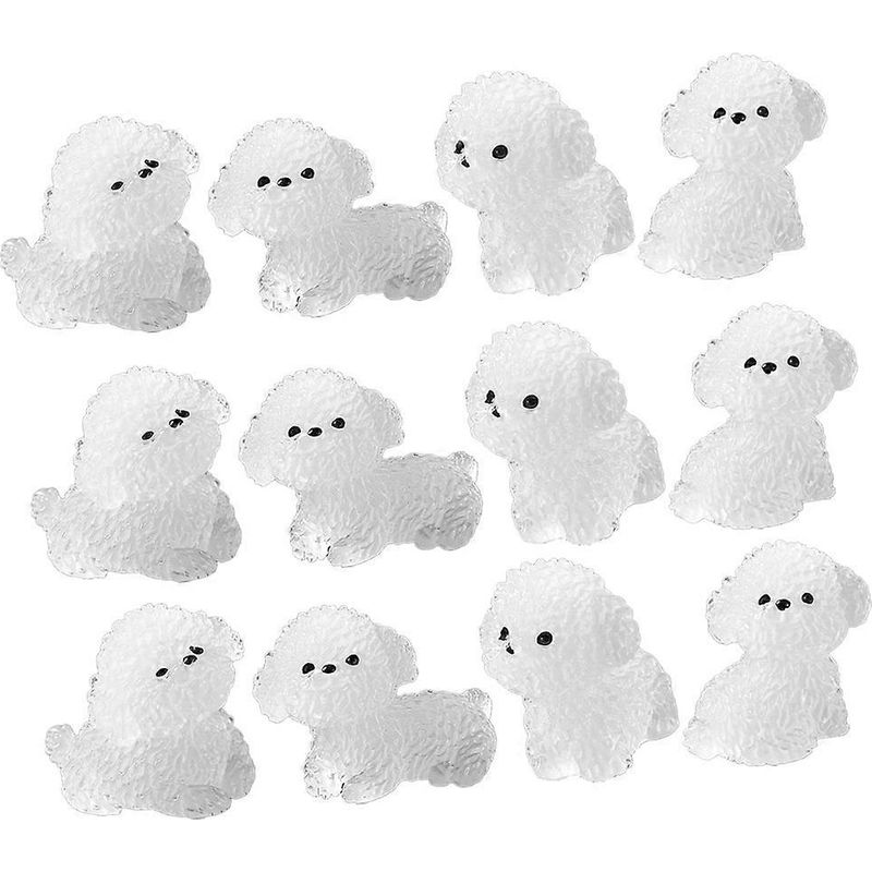 Set Mit 12 Mini-hundefiguren Aus Phosphoreszierendem Kunstharz, Ideal Zur Dekoration Von Mikrolandschaften Und Bonsai-bäumen.