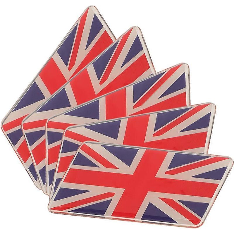 Set Mit 5 Autoaufklebern, Union-jack-flagge, Stoßstangen- Und Fensteraufkleber.