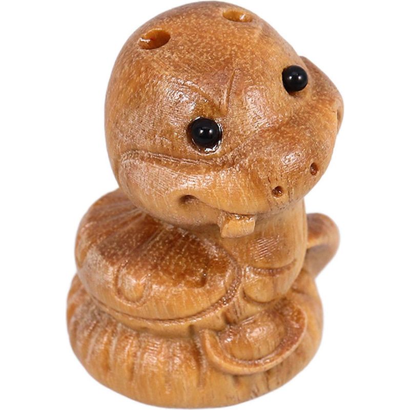 Diy-schlüsselanhänger Mit Cartoon-schlange, Holzanhänger, Schlangen-charm Aus Holz, Mini-schlangenskulptur Aus Holz