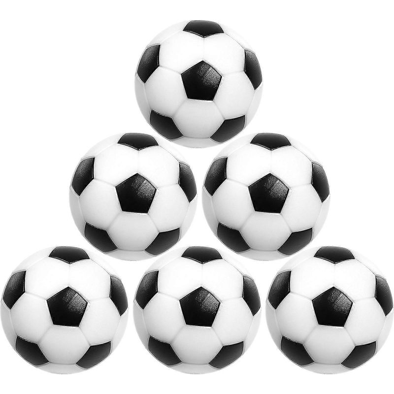 Set Mit 6 Miniatur-tischfußballbällen In Schwarz Und Weiß (32 Mm)