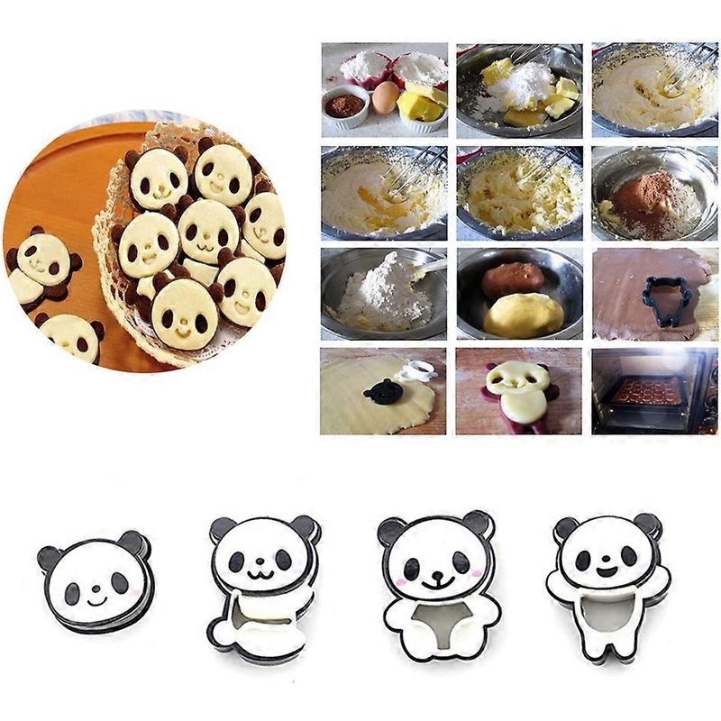 Set Mit 4 Panda-keksformen, Kreative Backutensilien Im Cartoon-stil, Cupcake-form, Desserts Und Pralinen (verschiedene Sorten)