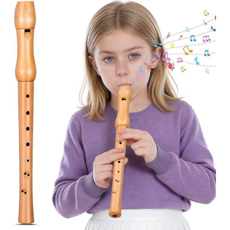 Kleine Blockflöte Aus Holz Für Kinder, Musikspielzeug Mit Klang Zum Erlernen Von Rhythmus, Musikinstrument Für Babys Und Kleinkinder.
