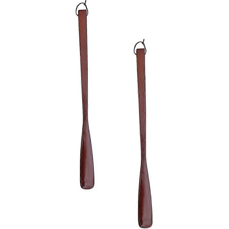 Set Aus 2 Extra Langen Schuhanziehern Aus Holz, Schuhheber Mit Langem Griff Aus Holz