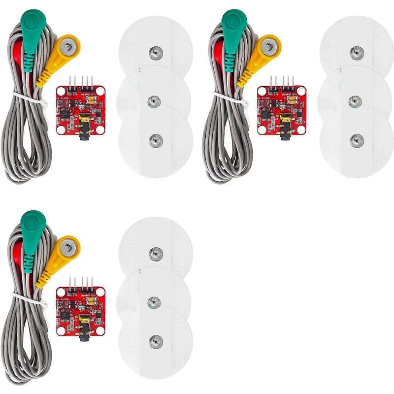 3-fach Elektrisches Muskelsensormodul Zur Emg-signalerfassung, Kompatibel Mit Arduino-elektronik-entwicklungskits Und Mobilen Elektronischen Geräten.