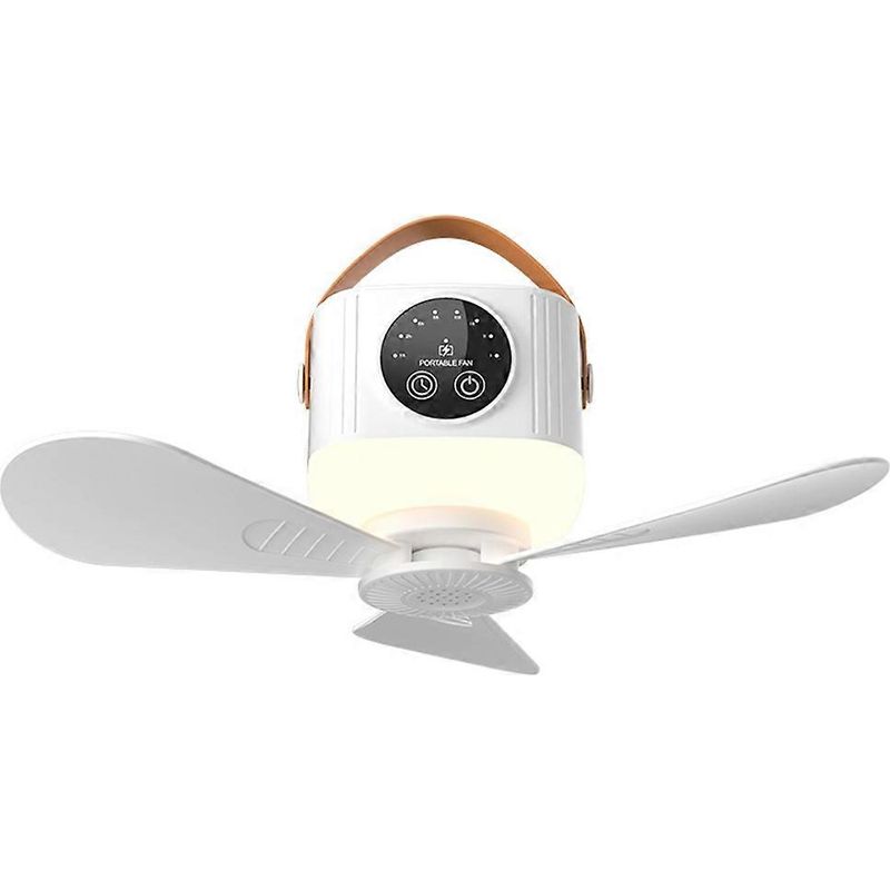 Wiederaufladbarer Usb-deckenventilator Mit Nachtlicht – Starker Luftstrom, Abnehmbare Flügel, 3600 Mah, Ideal Für Drinnen Und Draußen