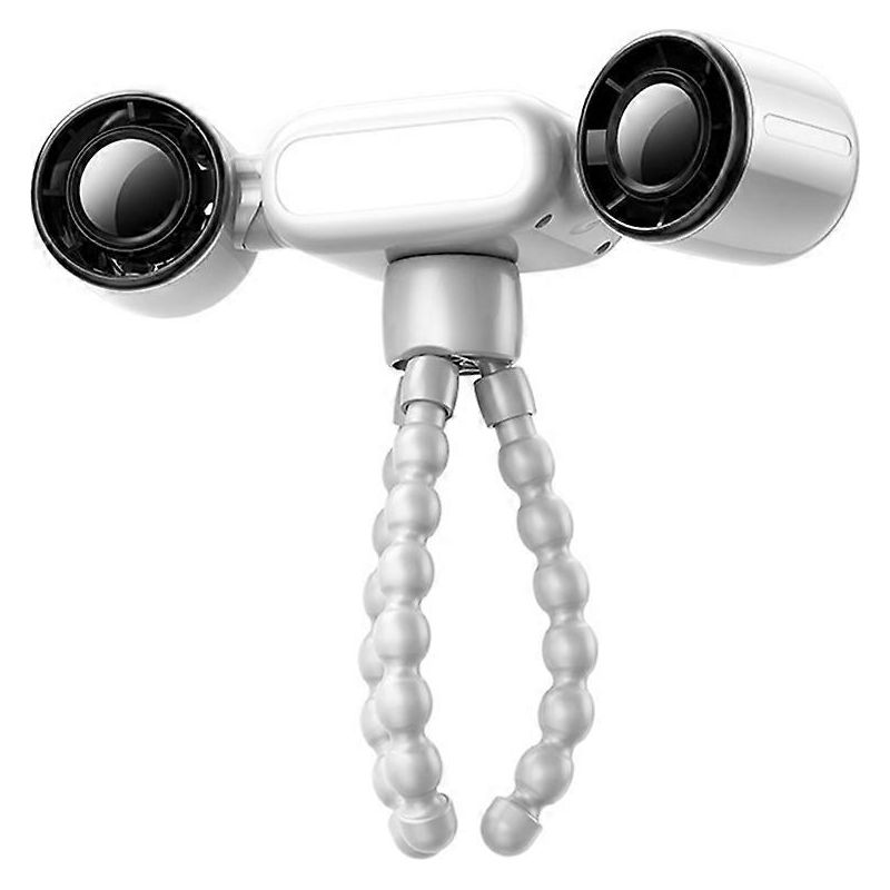 Mini-clipventilator Mit 360°-drehfunktion, Doppelkopf, 4000 Mah, Tragbar, Mit Flexiblem Stativ, Für Kinderwagen Und Autositz.