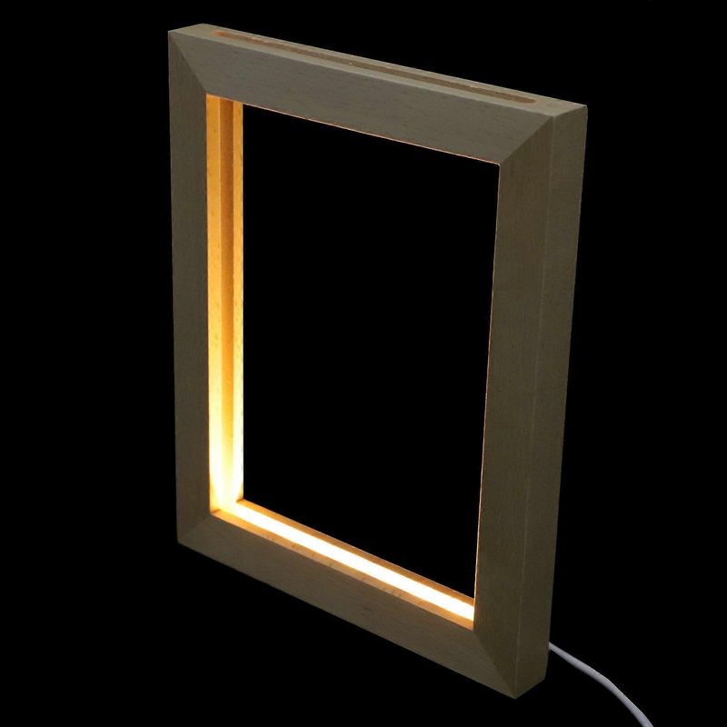 Led-beleuchteter Bilderrahmen, Einzigartiger Holzbilderrahmen, Eleganter Fotohalter