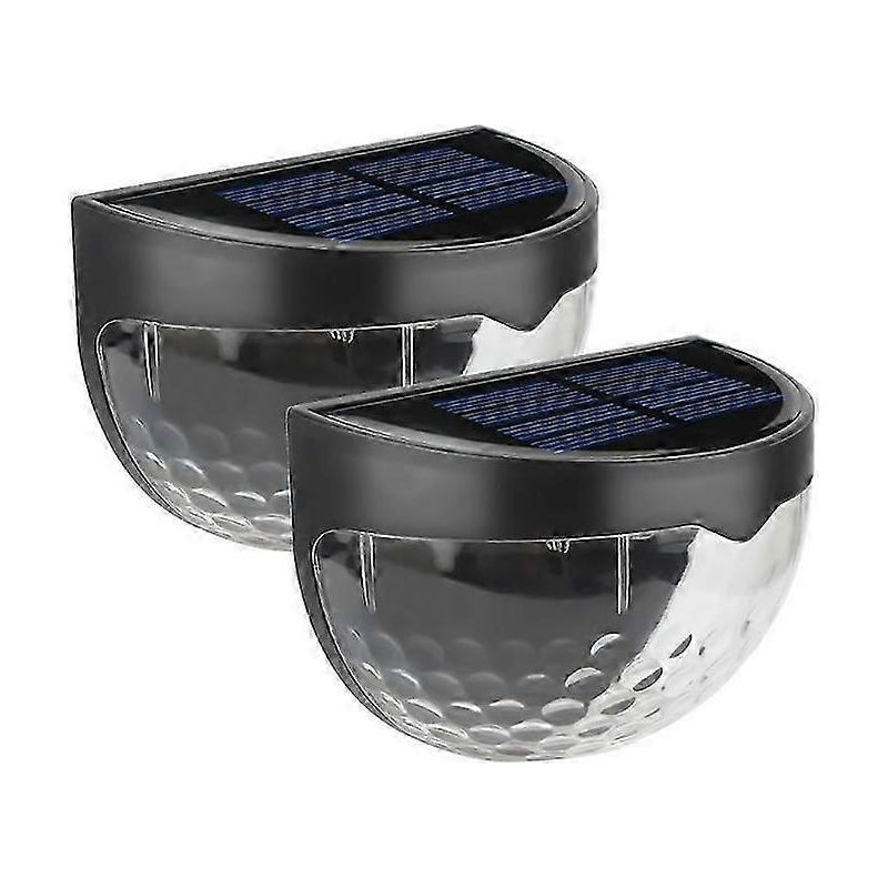 Solarleuchten Für Den Außenbereich, Geeignet Für Terrasse, Garten, Veranda, Wege, Zaun Und Mauern, Sieben Farben, Schwarz, Warmes Licht, 2er-set