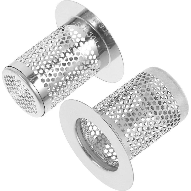Set Aus 2 Metall-abflussfiltern Für Die Kanalisation, Mit Sieb Für Bodensiphon.