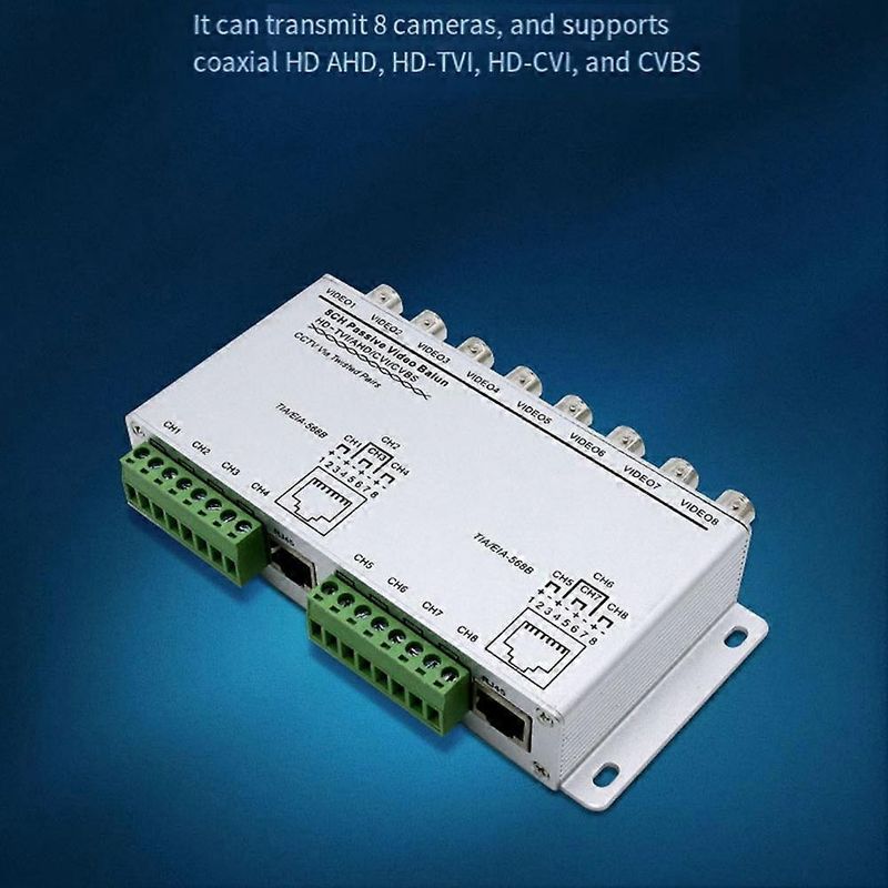 Passiver Videobalun Für Tvi-, Cvi- Und Ahd-überwachungskameras Über Utp-twisted-pair-leitungen, 8-kanal-bnc-zu-utp-rj45-transceiver (8 Kanäle)