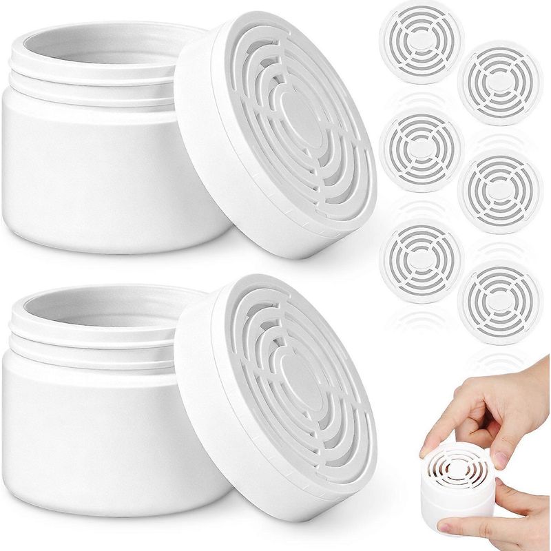 Set Mit 10 Leeren Badezimmer-deoboxen, Nachfüllbare Duftdiffusoren Mit Hohlen Deckeln