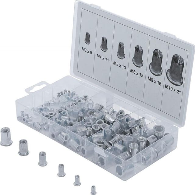 Sortimentsbox Mit 150 Aluminium-gewindeeinsätzen Von 3 Bis 10 Mm