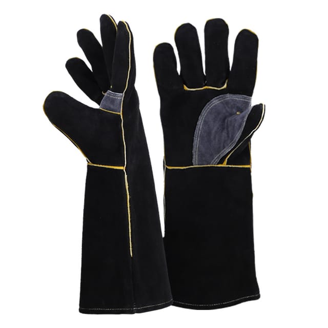 BEBUSINGOTO Extrem feuer- und hitzebeständige Lederhandschuhe mit Kevlar-Nähten, ideal für Kamine, Öfen, Backöfen, Grills und zum Schweißen.