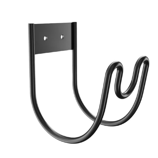 Schwarze Metallhalterung, Wandhalterung Für Flexible Schläuche, Geeignet Für Gartenschläuche, Verlängerungskabel Und Staubsaugerschläuche.