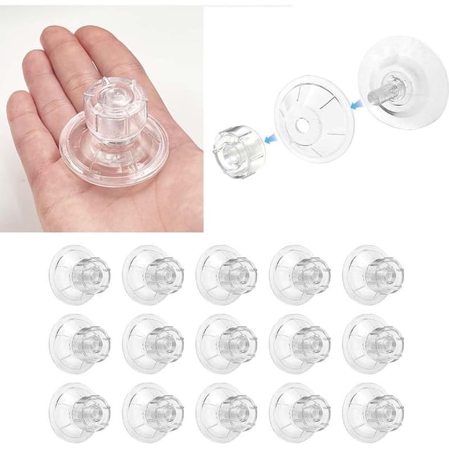 25 Mm Transparente Saugnäpfe (15er-pack) – Wiederverwendbare Klebesaugnäpfe Mit Muttern Und Schutzhülle, Für Fenster/spiegel/wohnwagen/wanddekoration Ohne Bohren