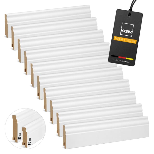 KGM Hamburger Sockelleiste MDF RAL9016 19x60mm – 24m