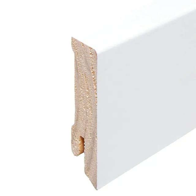 KGM Sockelleiste Modern weiß lackiert Kiefer Massivholz 16x58mm