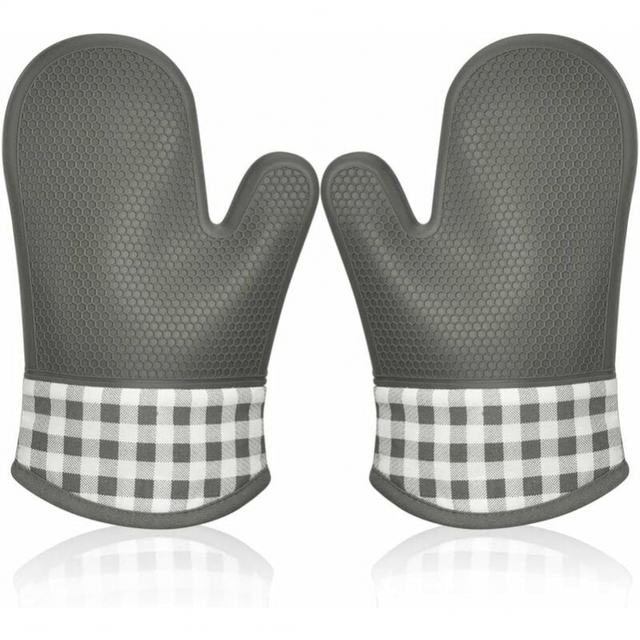 Cyslmuk - Silikon-isolierte Ofenhandschuhe, Ofenhandschuhe, Topfhandschuhe, dicke isolierte Kochhandschuhe für Grillen, professionelle Handschuhe, 1