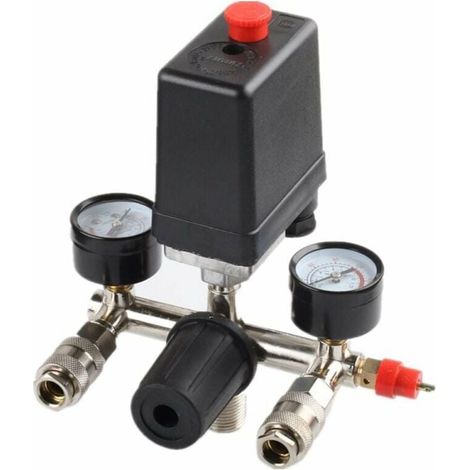 1 Druckregler, Druckschalter, 0-12 Bar Anzeige, Max. 8 Bar, 240 V 16 A, Für Kompressor
