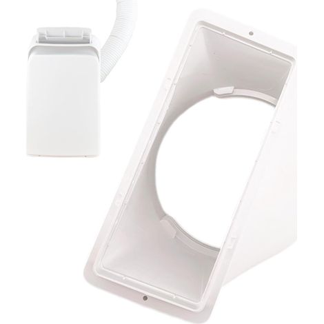 Adapter Mit Externem 130 Mm Flachauslass (rund Auf Quadratisch) Für Tragbare Klimageräte, Anschluss Für Einen 13 Cm Abluftkanal In Einer Fensterscheibe.