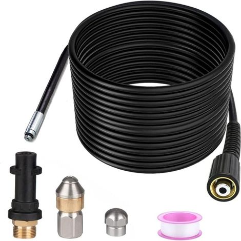 1 Abflussreiniger, 15 M Flexibler Schlauch, Bajonettverschluss, Heckdüsen, Für Kärcher K2-k7