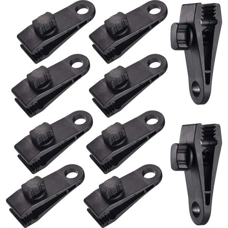 10er-pack Planenclips, Robustes Nylon, Gezahnte Backen, Seilbefestigungsloch, Für Zelt, Camping, Markise