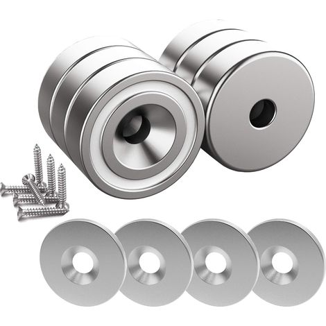 6 Magnete, Loch, Schraube, Stahlkappe, Neodym, 10 Kg, Befestigung