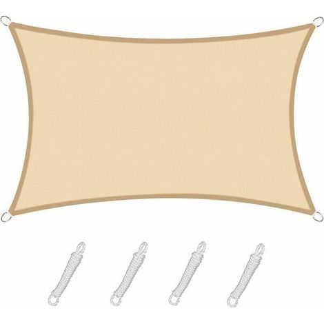 1 Rechteckiges Sonnensegel 2,5 X 3,5 M, Wasserdichtes Gewebe, 95 % Uv-schutz, Edelstahlring, Für Garten Und Terrasse