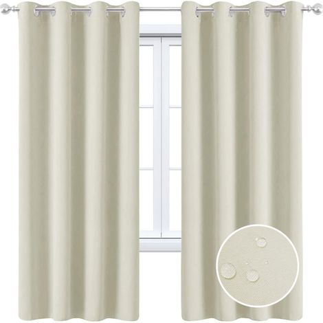 Zweiteilige, Verdunkelnde Outdoor-vorhänge, Wasserdicht, Winddicht Und Wärmeisolierend, Für Terrassen, Veranden, Pergolen, Gärten, Schiebetüren Oder Bäume. (beige, 132 X 274 Cm)