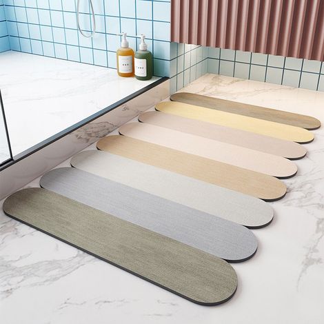 1 Badematte, Kieselgur, Rutschfest, Schnell Absorbierend, Eisstielform, Badezimmer