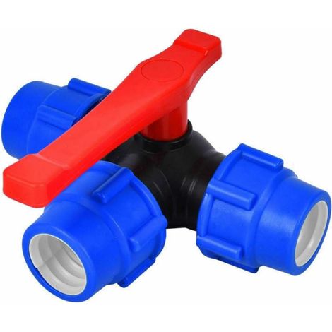 1 Dreiwege-kugelhahn, 25 Mm, Schnellkupplung, Pvc/pe-rohr, T-stück, Gartenbewässerung