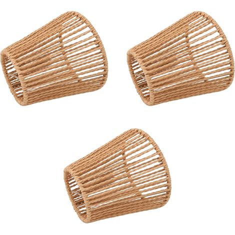 3er-set Lampenschirme, Handgewebt, Braun, E14-fassung, Naturfasern, Schickes Interieur