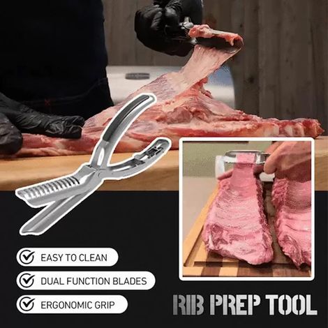 Rippchenentferner Aus Edelstahl – Ergonomisches Werkzeug Zum Schälen Von Grillrippchen Und Zur Einfacheren Zubereitung – Werkzeug Zum Entfernen Der Silberhaut Und Zur Vorbereitung Der Rippchen Für Den