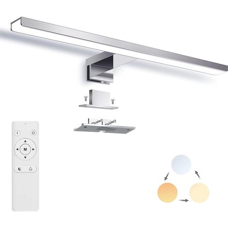 1 Led-wandleuchte, Dimmbar, Fernbedienung, Ip44, 3 Farbtemperaturen, Klemmbefestigung, Badezimmer